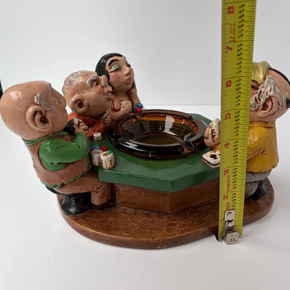 VTG‎ 1973 Chalkware by Prelude Creations Ashtray Poker Table Humor Caricature